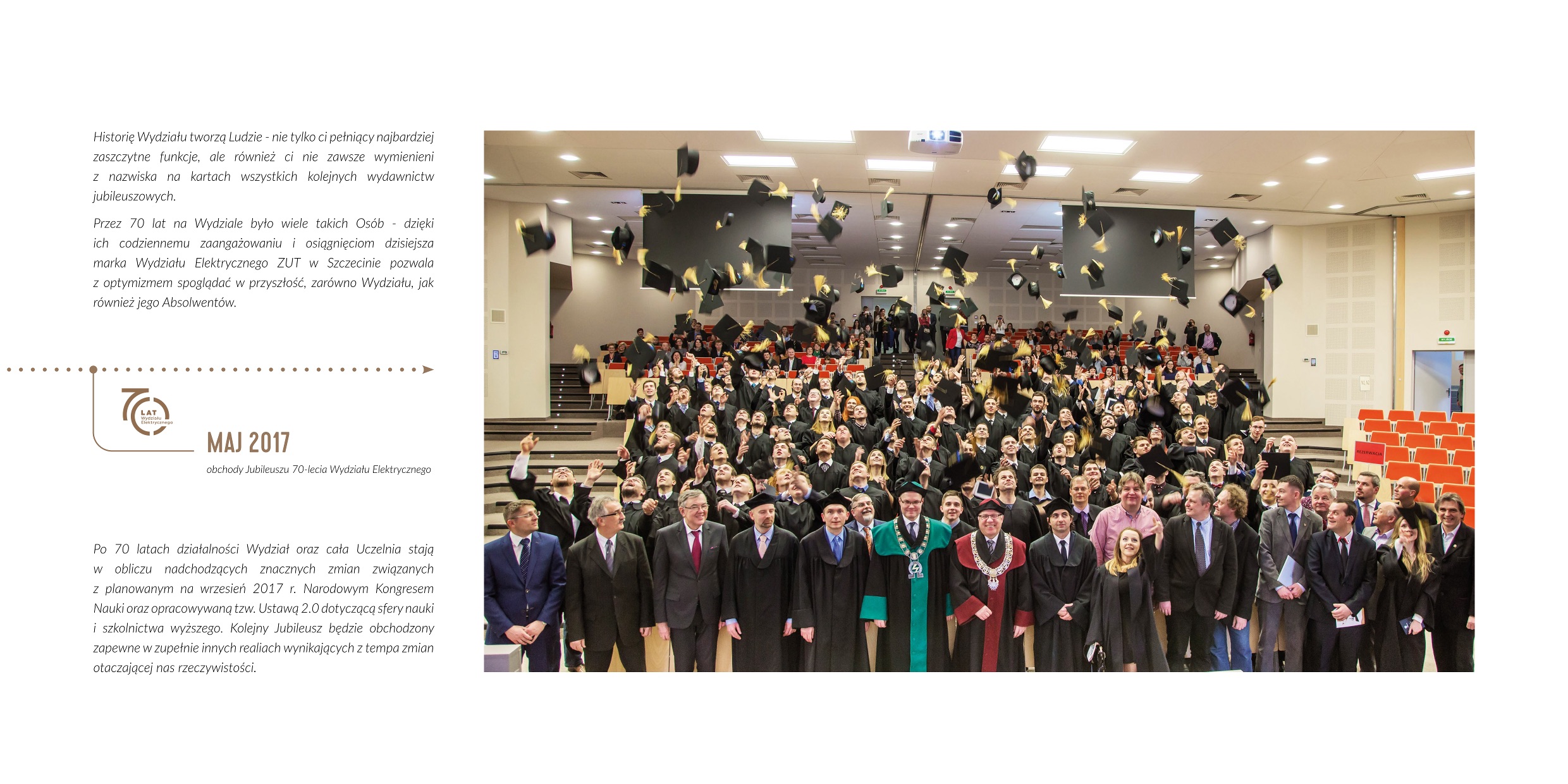 Zdjęcie  kończące poczet dziekanów - rozdanie dyplomów absolwentom - zdjęcie współczesne